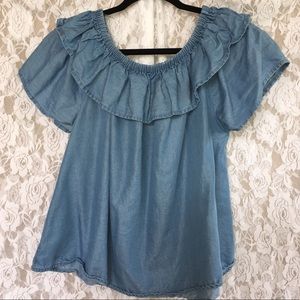 Denim Off the Shoulder Top